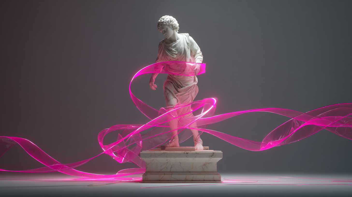 stgeorge1309_marble_figure_mid-step_surrounded_by_glowing_fuc_d0884936-847c-4ace-8633-837cdb7b96e7_3