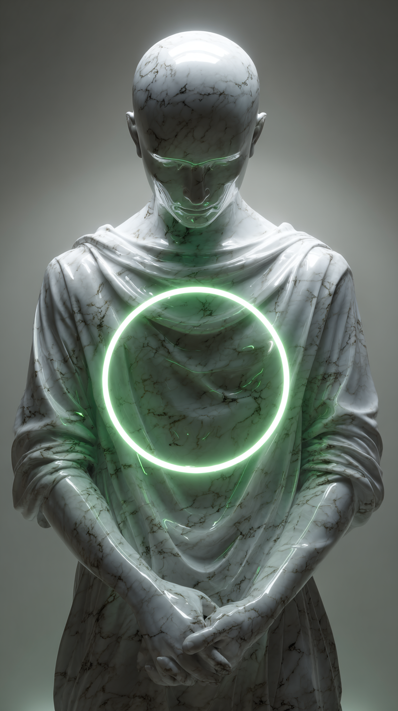 stgeorge1309_polished_marble_figure_with_a_glowing_green_ring_30db149d-3d78-4cf6-a472-0b5942febf54_0